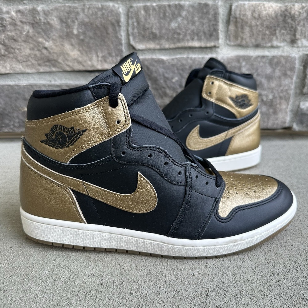 Nike Air Jordan 1 High Men's Size 11 Black Metallic Gold DZ5485-071 Shoes NEW